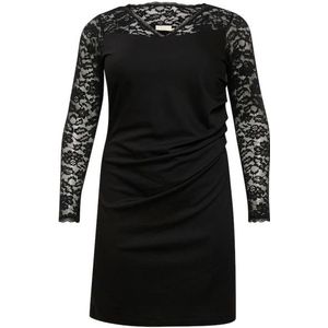 KAFFE - Kcindi - Jurk - V Hals - Lange Mouwen - Bewerkt met Kant