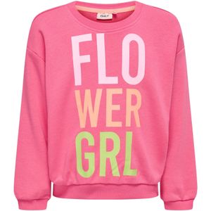 Trui - Kinderen - Met Bloemmotief - Normale Pasvorm - Geribde Boorden