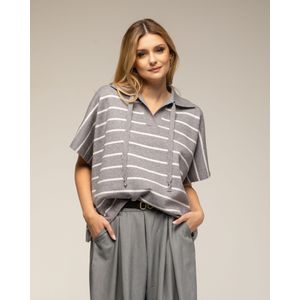 Gebreide Trui - Oversized - Gestreept - Korte Mouwen