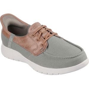 Skechers On-the-GO Flex - Palmilla Canvas/Faux Leather Vrouwen Olijf Bootschoenen