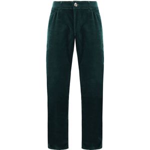 Emporio Armani - J18 - Fluwelen Broek - Groen - Slim Fit Regular Waist
