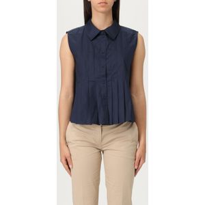 Gespelde Mouwloze Blouse met Kraag