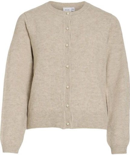 Vila Visalsa ls o-neck knit cardigantes zand