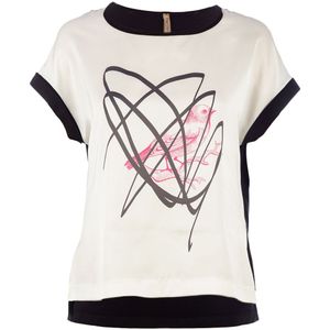 Top - Crème - Met Kapmouwprint