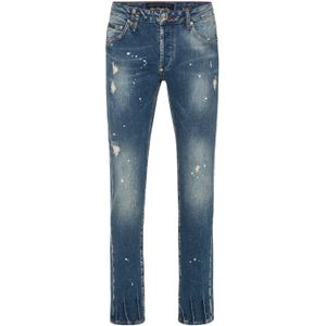 Denim Trousers Super Straight Cut Studs