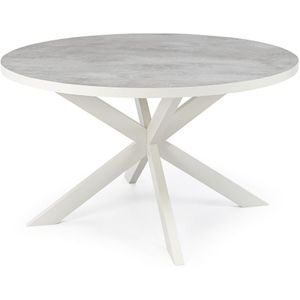 Stalux Ronde eettafel 'daan' 120cm, kleur wit / beton