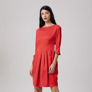 Jurk met plooien en plooien