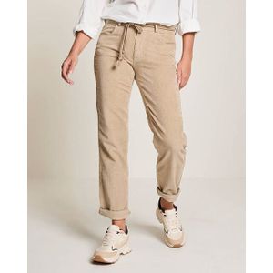 Para Mi - Bobby - Corduroy High Waist Broek - Beige - Loose Fit