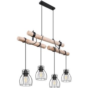 Globo Extravagante landelijke hanglamp 4-lichts | e27 | | houten balken | eetkamer | woonkamer |