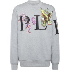 Philipp Plein - Sweatshirt LS Tattoo - Grijs - Katoenen Fleece
