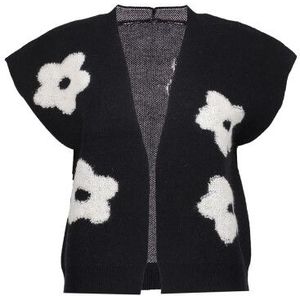 Geisha - 54514-10 - Vest - Zwart/Offwhite - Flowers