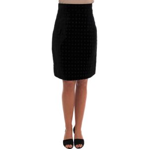 Dolce & Gabbana - Donkergroene Barok Fluweel Potloodrok - Dames - Katoen