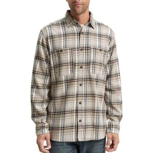 TOM TAILOR - Overhemd - Crème/Zwart/Wit - Comfort Fit - Lange Mouw