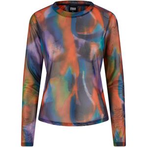 Urban Classics Dames reflection mesh top met lange mouwen