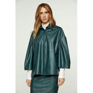 Leren Jassen - Donkergroen - Imitatieleer Jasje