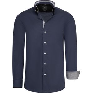 Rusty Neal - Heren Overhemd - Blauw - Katoen/Lycra