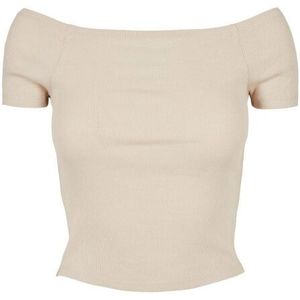Urban Classics Dames geribd off shoulder t-shirt
