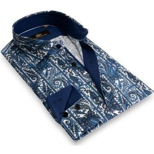 Circle of Gentlemen Johan allover print overhemd in stretch kwaliteit