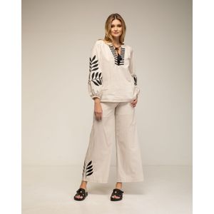 Set van Broek en Top - Borduursel op de Mouwen - Tops