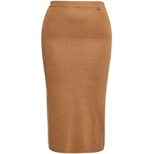 Dreimaster - Kokerrok - Kameel - Midi - Slim Fit