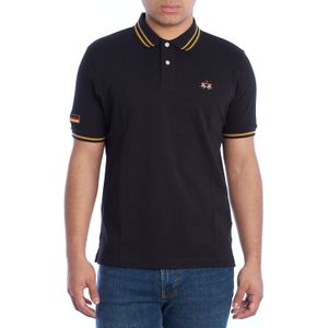 La Martina - Poloshirt - Blauw - Piqué - Regular-Fit