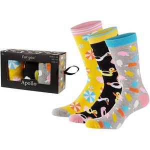 Apollo Heren sokken met print giftbox summer 3-pack