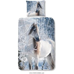 Good Morning Dekbedovertrek white horse 140 x 200/220 cm + 1 kussen