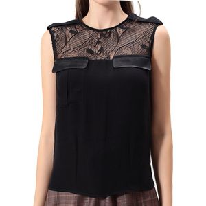 Bi-materiaal kant en satijnen top