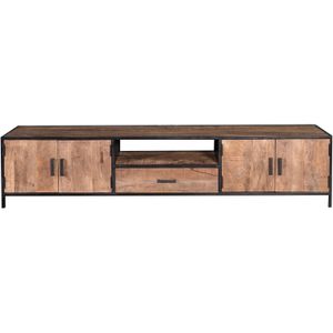 Livingfurn tv meubel sturdy 220 cm mangohout / gecoat staal