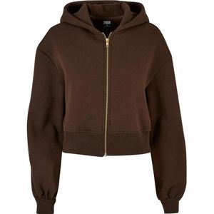 Urban Classics Dames korte oversized hoodie met volledige ritssluiting