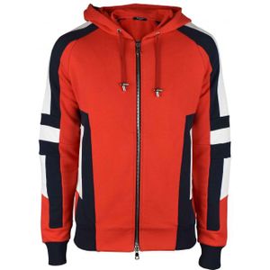 Balmain - Vest - Rood - Katoen - Capuchon met Trekkoord