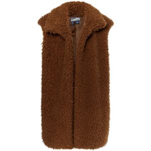 DreiMaster - Vintage - Lang Vest - Bruin - Imitatieschapenvacht