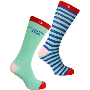Scotch & Soda - 2-Pack - Bedrukte Sokken - Groen - Blauw