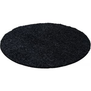 Muratap Basic rond shaggy vloerkleed hoogpolig- 80 cm rond