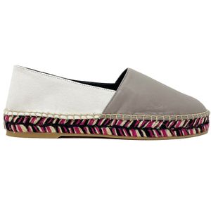 Gebroken witte leren espadrilles