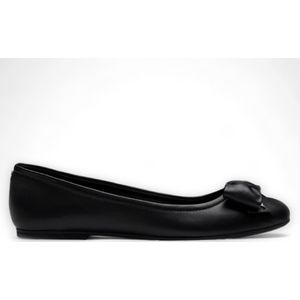Windsor Smith - Bunny - Ballerina's - Zwart - Leren Platte Schoenen Met Strik