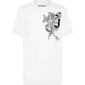 T-shirt - Ronde Hals - Dragon - Katoen - Gothic Stijl