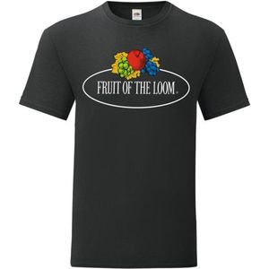 Fruit of the Loom - T-shirt - Zwart - Katoen - Logo, Vintage
