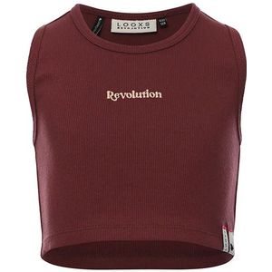 Looxs Revolution Cropped top ribjersey plum voor meisjes in de kleur