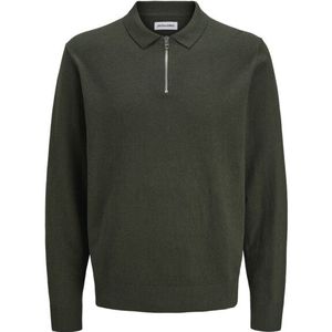 Jack & Jones - Jjeemil Knit Polo - Donkergroen - Lange Mouwen