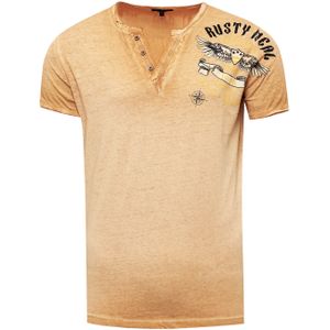 Rusty Neal - V-hals T-shirt - Katoen - Heren