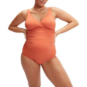 Speedo - V-hals - Damesbadpak - Oranje - Zwangerschapsrug
