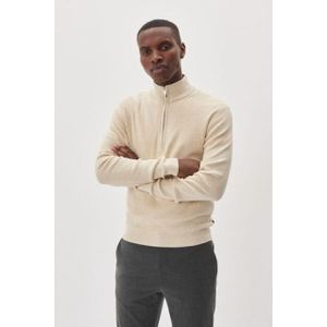 Matinique 30207192 lagoon 1411071 oister gray melange heren trui half zip matini