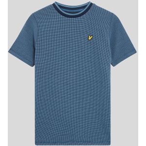 Lyle & Scott - Tweekleurig Wafel T-shirt - Marineblauw - Jongens