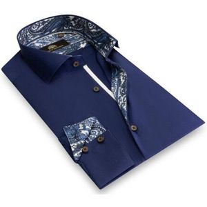 Circle of Gentlemen Joseph effen overhemd met contrasten stretch kwaliteit