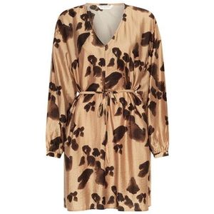 Moss Copenhagen - Nilla Romina - Korte Jurk - Iced Coffee Leo