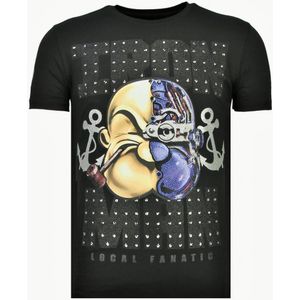 Local Fanatic Iron man popeye rhinestone t-shirt