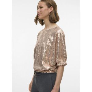 VERO MODA - Glitter Top - Champagne - Pailletten