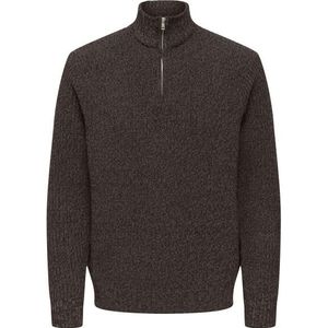 Only & Sons - Join High Neck Knit Sweater - Donkerbruin - Heren