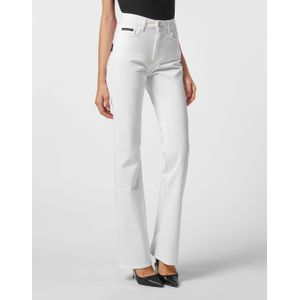 Philipp Plein - High-Waisted Flare Jeans - Wit - Dames